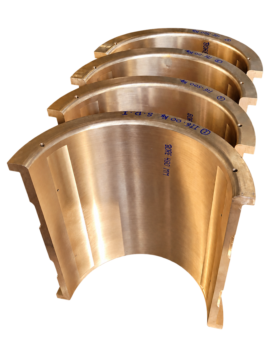 Set of phosphor bronze half bearing liners