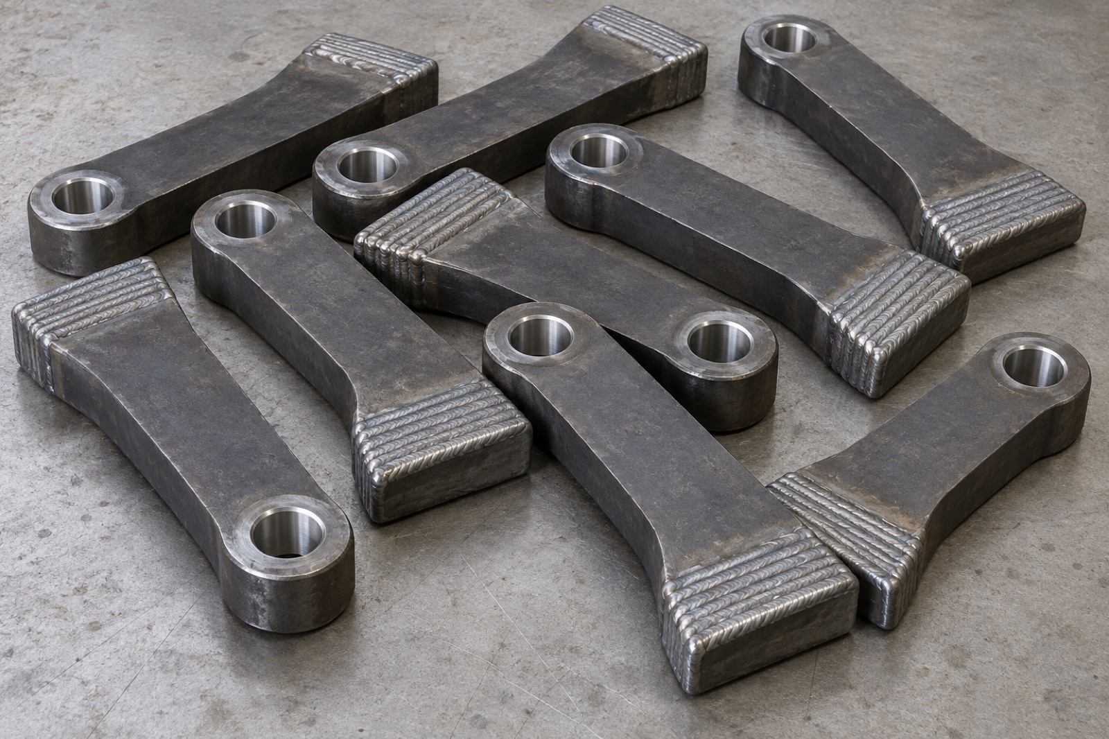 Nine heavy sugarcane shredder hammers